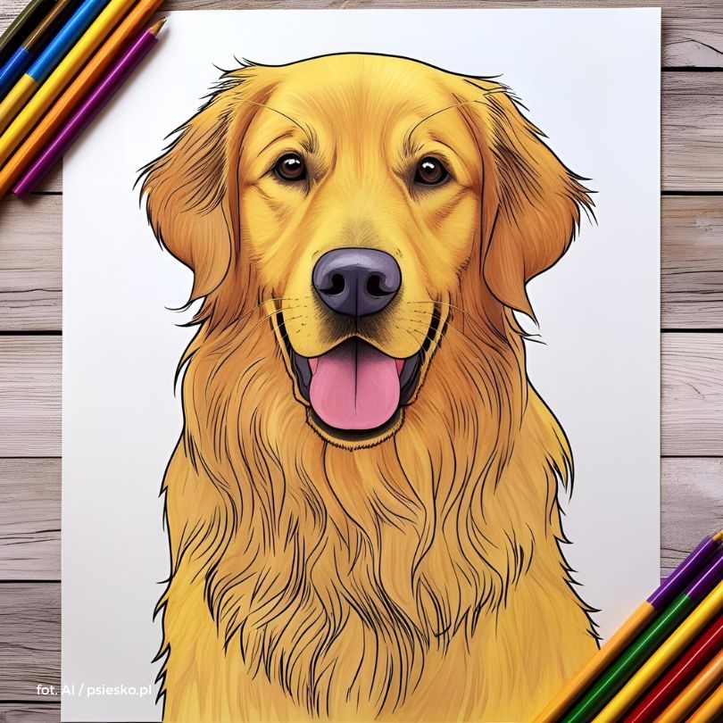 Kolorowanka Golden Retriever
